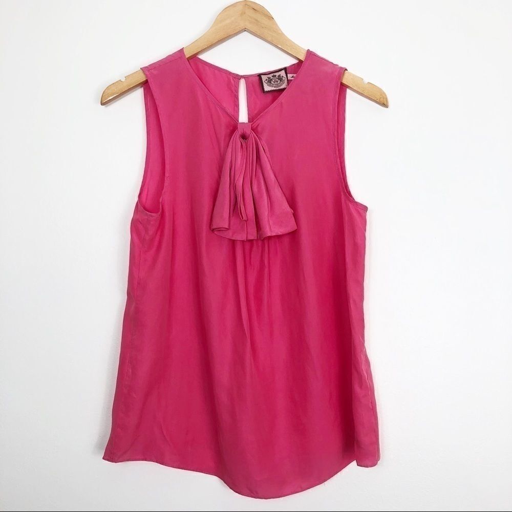 Juicy Couture | Silk Pink Tie Neck Blouse